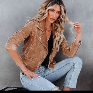 POCKETED CORDUROY MOTO JACKET